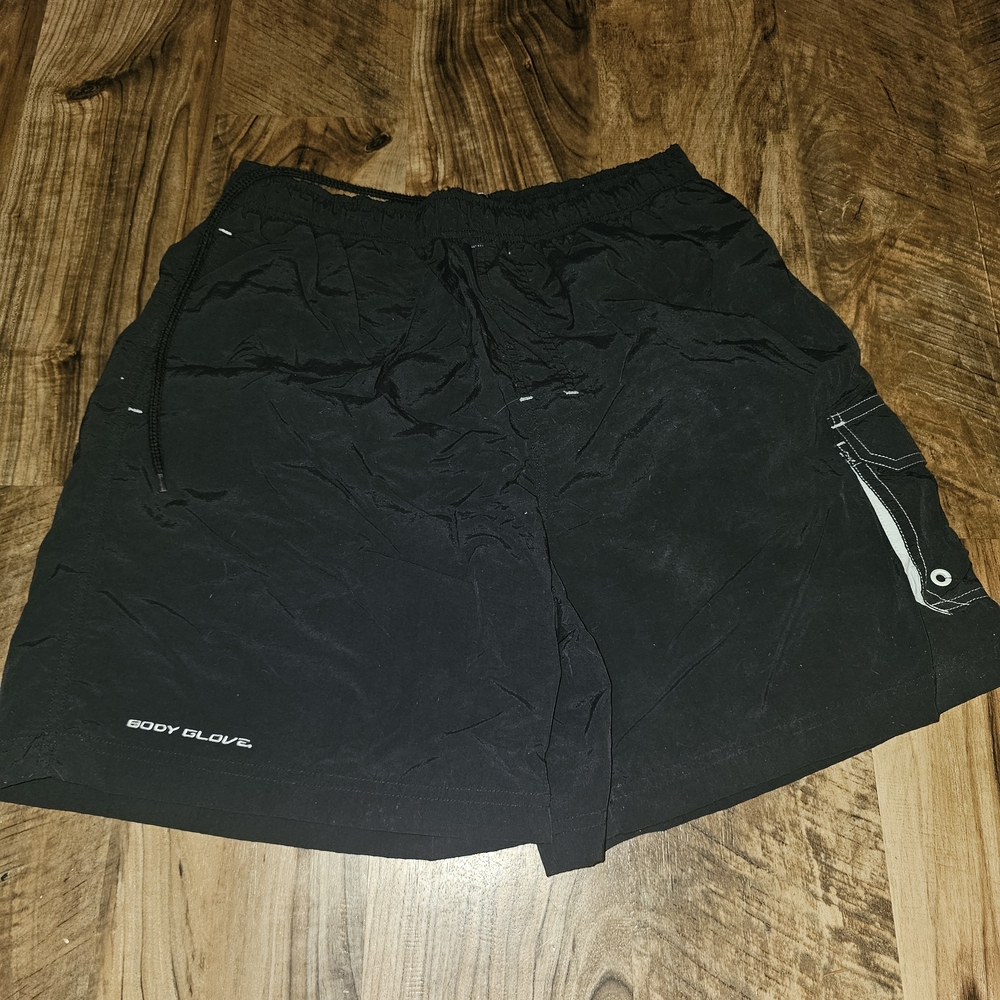 Body Glove Men's Black Athletic Swim Shorts with Side Utility Pocket
